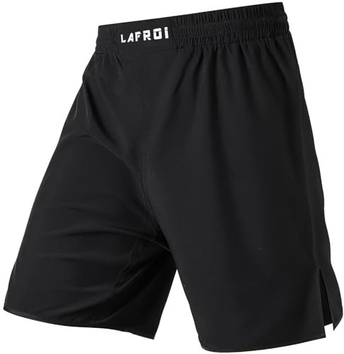 LAFROI Herren Jiu Jitsu MMA Cross-Training Box Shorts Trunks Fight Wear-QJK06 Black Size LG