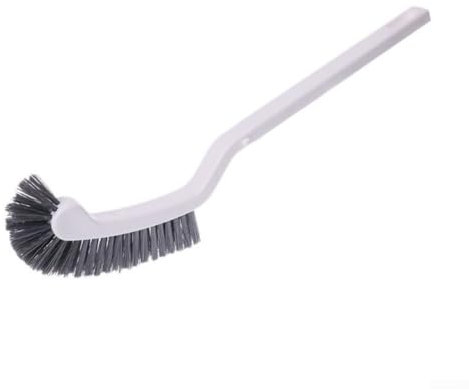 Cepillo de limpieza de inodoro de mango largo de plástico no poroso, diseño higiénico, limpieza a fondo, ligero (blanco)