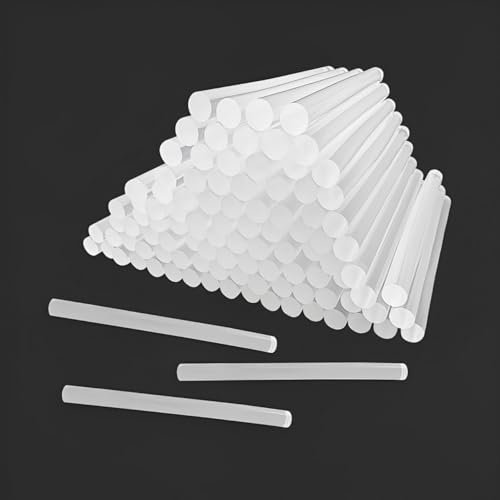 Xpieoyrm 100 Pezzi Colla a Caldo, 7mm x 150mm Ricariche Colla a Caldo Stick Trasparente per Pistola Colla a Caldo, Stick di Colla ad Asciugatura Rapida, per Fai Da Te, Artigianato, Riparazione