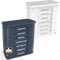 Kerpers® Tablettenbox 7 Tage | MADE IN GERMANY | Pillendose mit 4 Fächer - morgens mittags abends nachts | Medikamentenbox für Tabletten und Supplements (2x Weiss/Blau-Grau)
