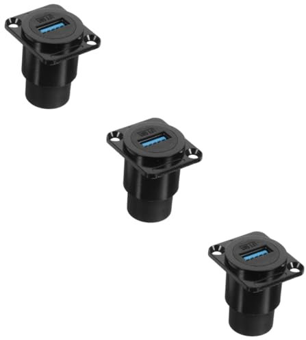 Alipis 3St Feste Einbausteckdose Desktop-pc mediaplayer laptopunterlagen Computer zubehör laptip kladden USB zu Adapter USB-C-Ladegerät Kabel Stecker Auto USB-Buchse USB-Ersatz STK Black