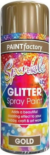 MIXEL Gold Glitter Spray Paint, Sparkle Effect, Non-Cracking, Quick Drying, Vibrant Colour, Easy To Use, Durable And Long Lasting, Ideal Use For Decoration, Interior And Exterior, 200ml (1Pcs)