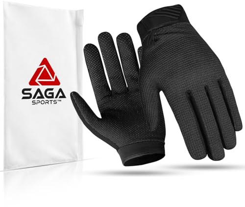 Kids Cycling Gloves - Full Finger Bike Gloves for Boys & Girls, Non-Slip Motorbike Gloves for BMX, MTB, Scooter & Outdoor Sports (Black, Large [8-10])