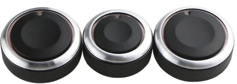 ningqonggongshi Tuning Interni Auto Compatibile con Polo MK4 MK5 9N 9N3 6R 2004-2013 Auto Aria Condizionata Manopola Interruttore di Controllo del Calore Pulsante 3 Pz AC Manopola