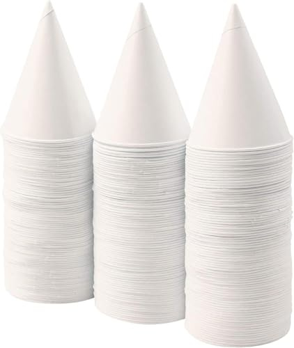 ECONX 2000 X Paper Cone Cups 4oz White Water Dispenser Cups for Water Cooler Biodegradable, Leakproof, White Paper Cone for Offices Work Schools Hospitals and Workplaces and Corporate Environments