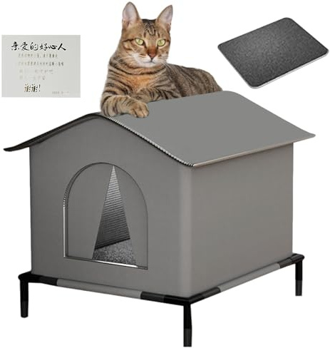 Gupcaqosjw Cuccia Per Gatti Invernale 40x33x33cm Impermeabile Con - Lettino Morbido Coperto E Ampio Per Dal Freddo, Pioggia Per Interni O Esterni