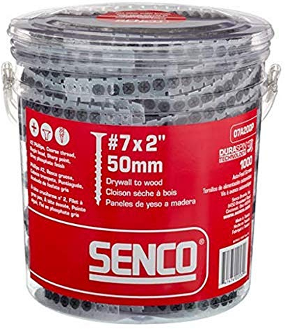 Senco 07A200P DuraSpin No. 7 by 2-Inch Drywall to Wood Collated Screw (1,000 per Box) by Senco