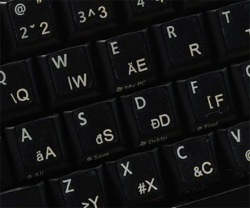 Qwerty Keys Ungarische transparente Tastaturaufkleber mit Weiße Buchstaben - Geeignet für Jede Tastatur