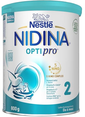 NESTLÉ NIDINA Optipro 2 Latte di Proseguimento Polvere da 6 mesi, Latta 800g