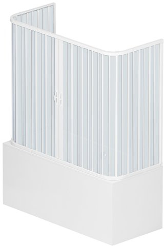Rollplast BVES1CONCC28170 Duschkabinen-Tür, Größe: 70 x 170 x H 150 cm, aus PVC, zwei Türen, Öffnung Mitte, Weiß