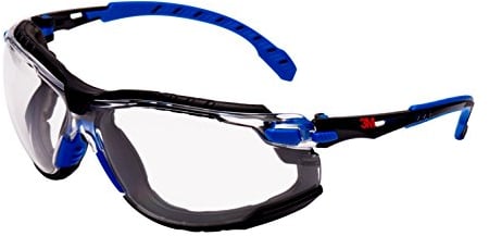 Solus S1101skt Lunettes de sécurité, anti-buée, cadre objectif clair, bleu/noir