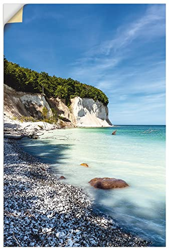 ARTland Wanddeko Wandtattoo selbstklebende Vinylfolie 40 x 60 cm Landschaften Küste Foto Blau Kreidefelsen auf der Insel Rügen T1UI