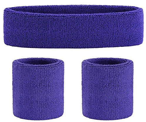 ONUPGO Schweißband Set Sportstirnband Handgelenk gestreifte Schweißbänder Frottee Sporttraining Basketball-Armband Stirnbänder Feuchtigkeitstransport Schweiß absorbierendes Stirnband