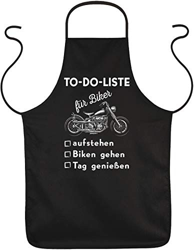 Grill-Schürze Biker Sprüche - Biker-Motiv Kochschürze : To-do-Liste für Biker .. - Motorrad-Schürze