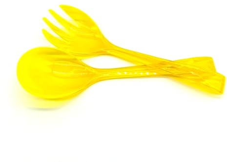 Kimmel Salatbesteck Servierlöffel Salatgabel Salatlöffel 2-teilig, Kunststoff, Gelb-transparent, 21-000-2711