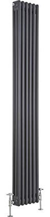Milano Windsor Anthracite Cast Iron Style Vertical Triple Column Radiator - 1800mm x 290mm