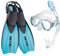Seac Unisex-Adult Sprint Set mit riemenverstellbaren Flossen, Tauchmaske und Schnorchel mit Dry-Top, blau, 36/38
