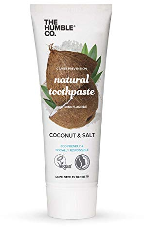 Humble Natural Toothpaste - Zahnpasta - with fluoride - mit Fluorid - Coconut & Salt - Kokosnuss & Salz - 5 x 75 ml