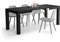 MOBILI FIVER, First ausziehbarer Tisch, 120(200) x80 cm, Esche, Schwarz, Made In Italy