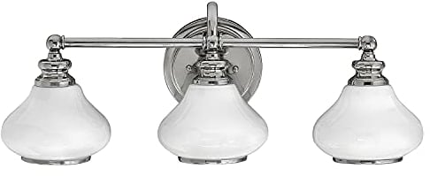 Licht-Erlebnisse LED Wandleuchte Bad ARMILLA IP44 blendarm Glas Schirm Jugendstil in Chrom Weiß Badezimmerlampe Spiegel