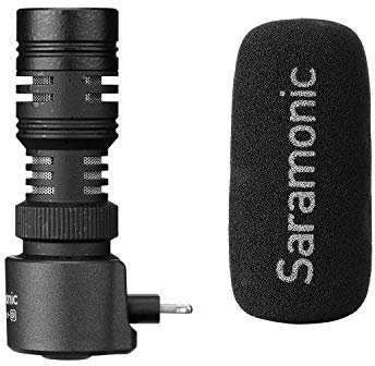 Saramonic SmartMic+ Di Plug Play Microphone for iOS iPhone Smartphone with 3.5mm Monitor, Cardioid Shotgun Vlog Audio Recording Microphone