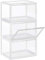 GYHH Schuhboxen,verdickter Transparenter Schubladenkoffer Kunststoff-Schuhkartons Stapelbarer Kasten Schuhorganisator Schuhkarton Caja Organizadora (Transparent,3 Pcs)