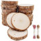 Natur Holzscheiben 30 Stück 7-8 cm Baumscheiben mit Rinde Bastelholz Kit unfertig vorgebohrt mit Loch Holzkreise ideal für Kunst und Handwerk Weihnachten Ornamente DIY Hochzeit Handwer