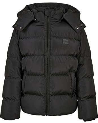 Urban Classics Jungen met capuchon voor jongens Jacke, Schwarz, 110-116 EU