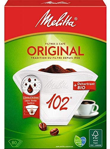 MELITTA - 80 Filtres À Café (102) Blanc + Détartrant - Lot De 4 - livraison offerte