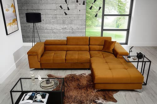 All4All Ecksofa Roco mit Schlaffunktion Bettkasten Sofa Links Rechts Wohnlandschaft Bett Couch 23 (Monolith48, Rechts)