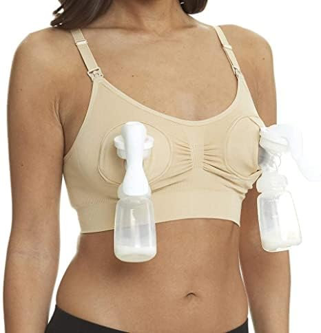 ana wiz Pumping Bra - Beige (Large, Beige)
