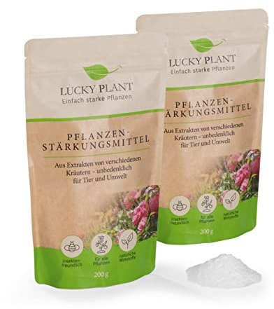 LUCKY PLANT Pflanzenstärkung 200g Pulver | Stärkeres Pflanzenwachstum & längere Blütezeit | Zimmerpflanzen, Sträucher, Rasen, Obst, Gemüse | Unbedenklich für Tier & Natur | Dünger-Alternative (2)