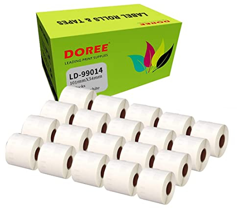 DOREE 20er-Pack 99014 S0722430 Adress-Etiketten, 54 x 101 mm, 220 Etiketten pro Rolle, kompatibel mit Dymo LabelWriter 4XL 450 400 330 320 310