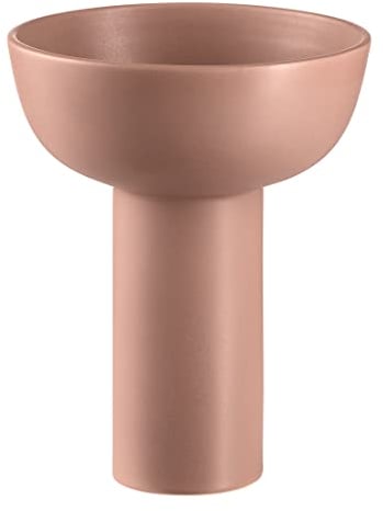 blomus Vase MIYABI | Blumenvase aus Steingut | Dekovase Farbe Terracotta | Größe L | 17L x17B x 21H cm