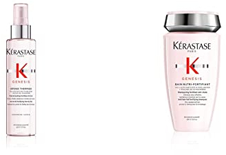 Kérastase | Hitzeschutzspray für geschwächtes Haar, 150 ml & Kérastase | Shampoo für normales bis trockenes und geschwächtes Haar, Kräftigendes und entwirrendes Haarbad, 250 ml