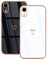 Lonrapa 2 Stück iPhone XR Handyhülle Süße Gold Herz Muster Motiv Hülle für Mädchen Frauen Galvanisierte Weich TPU Silikon Kameraschutz Stoßfest Bumper Schutzhülle iPhone Xr Case Cover - Schwarz & Weiß