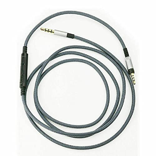 Cable de auriculares macho de 3,5 mm a 2,5 mm con control de volumen de micrófono, cable auxiliar Momentum, accesorios para reparación de auriculares Sennheiser