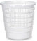 Acan Tradineur - Papelera de plástico con rejilla, cubo para basura, hogar, despacho, oficina, estudio, ligera y resistente, fabricada en España (Blanco - 24,5 x 22,5 cm)