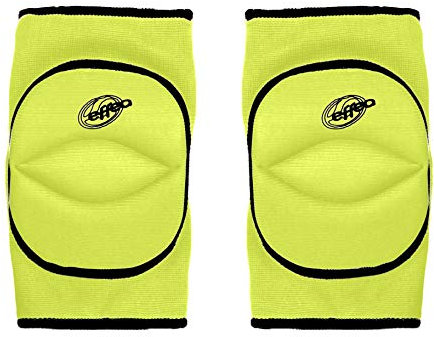 Morale Sport ginocchiera pallavolo con imbottitura snodata e foro posteriore (Media, Giallo)