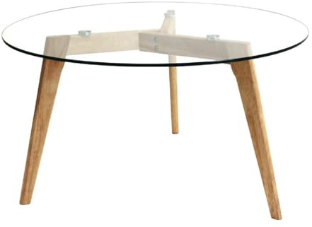 C L'AFFAIRE Table Basse Ronde Plateau Verre