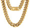 KRKC&CO Herren Panzerkette 14mm, 18K Gold plattiert Edelstahl Cuban Link Chain, Miami kubanische Gliederkette für Männer, Gold Kette Hip Hop Halskette für Jungen Größe 61cm