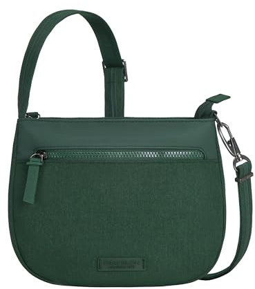 Travelon Unisex Diebstahlschutz Metro Sattel Crossbody Umhängetasche, Wald-Heather