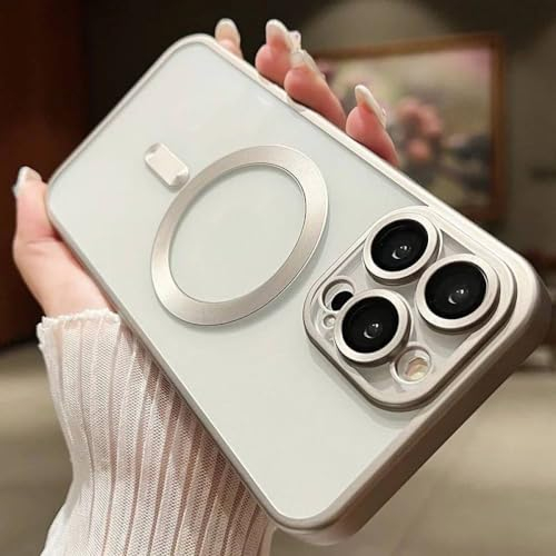 LVTFCO Magnetische Hülle für iPhone 15 14 13 12 11 Pro Max Plus, modische Beschichtung, mattiert, Stoßstangenhüllen, Titan, für iPhone 15 ProMax