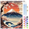 QENSPE Peinture par Numéro Paysage Adulte, DIY Paint by Numbers Kit avec 3 Pinceaux et Peintures Acryliques, sans Cadre 40 x 50 cm, pour Décoration Murale Maison Cadeau - Mont Fuji
