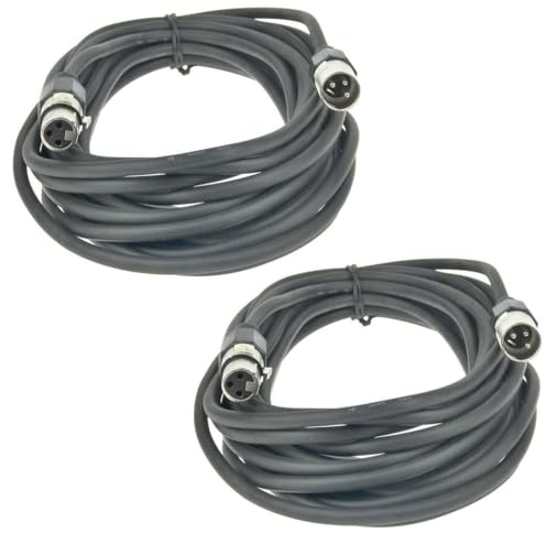 Paccs 2 x 10 m XLR Lautsprecherkabel, Verlängerungskabel, PA Boxenkabel Speaker Kabel male auf female/Stecker auf Kupplung 2 x 1.5mm²