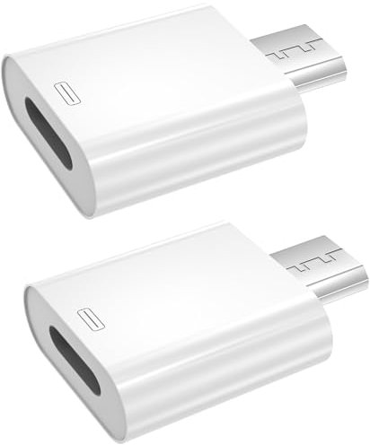 WORLDBOYU Lightning to Micro USB Adapter 2-Pack Fast Charging Data Transmission Converter Micro USB Male Cable to Lightning Female Connector Compatible with iPhone Cable & Android Devices