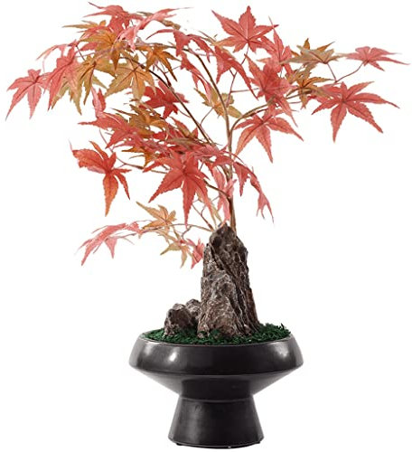 SLMSMSH Artificial Plants Artificial Bonsai Tree, Japanese Maple Trees Zen Garden Decoration Ornaments for Home Office Desktop Living Room Decor, Artificial Bonsai Plant Fake Plants Decor