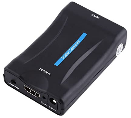 HELEVIA Adaptateur de Convertisseur -vidéo Péritel vers 720P 1080P avec Câble USB