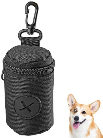 Waterproof and Portable Dog Poop Bag Holder - Comfortable and Durable Dispenser for Walking, Hiking, Camping, Travelling (Black)