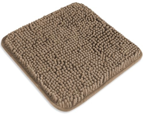 PureSwan Kleines Badezimmerteppich 30,5 cm x 30,5 cm – Waschbarer und saugfähiger Mini-Badevorleger, rutschfest, dicke weiche Chenille-Badevorleger für Badezimmer, Dusche, Umkleidekabinenteppich